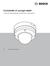 Bosch FLEXIDOME IP starlight 8000i Series Bedieningshandleiding