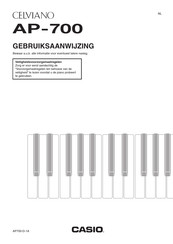 Casio Celviano AP-700 Gebruiksaanwijzing