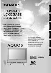 Sharp AQUOS LC-26GA6E Gebruiksaanwijzing