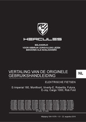 Hercules Futura PRO I XT 11sp Vertaling Van De Originele Gebruikershandleiding