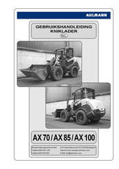 ahlmann AX 85 Gebruikshandleiding