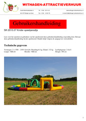 Withagen-Attractieverhuur SK-2010.07 Kinder speelparadijs Gebruikershandleiding