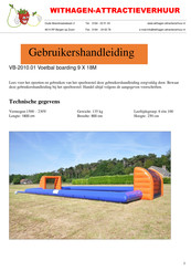 Withagen-Attractieverhuur Voetbal boarding 9 X 18M Gebruikershandleiding