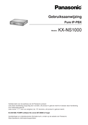 Panasonic KX-NS1000 Gebruiksaanwijzing