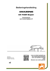 Amazone UX 11201 Super Bedieningshandleiding