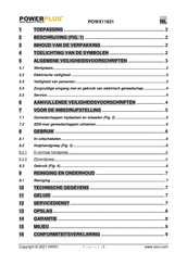 Powerplus POWX11831 Gebruiksaanwijzing