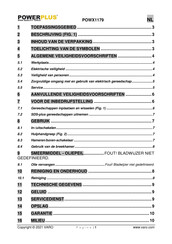 Powerplus POWX1179 Gebruiksaanwijzing