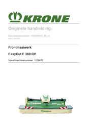 Krone EasyCut F 360 CV Originele Handleiding