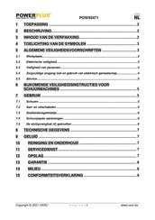 Powerplus POWX0471 Gebruiksaanwijzing