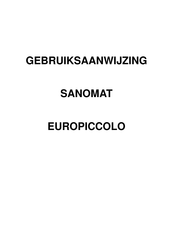 SANOMAT Europiccolo Gebruiksaanwijzing