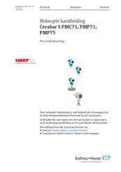 Endress+Hauser Cerabar S PMP71 Beknopte Handleiding