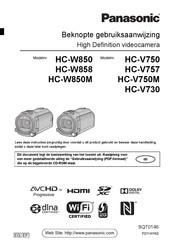 Panasonic HC-V750M Beknopte Gebruiksaanwijzing