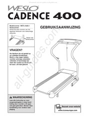 Weslo CADENCE 400 Gebruiksaanwijzing