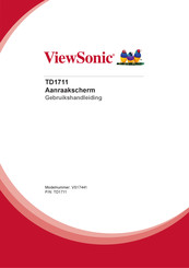 ViewSonic TD1711 Gebruikershandleiding