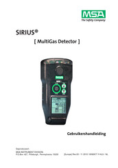 MSA SIRIUS Series Gebruikershandleiding