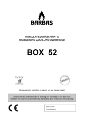 barbas BOX 52 Installatievoorschrift En Handleiding Jaarlijks Onderhoud