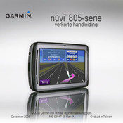 Garmin nuvi 855 Verkorte Handleiding