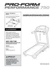 Pro-Form Performance 750 Gebruikershandleiding