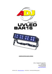 ADJ UVLED BAR16 Gebruikershandleiding