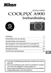 Nikon Coolpix A900 Snelhandleiding