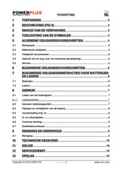 Powerplus POWDP7080 Gebruikershandleiding