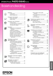 Epson Stylus Photo RX640 Series Basishandleiding