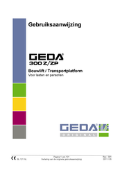 GEDA 300 ZP Gebruiksaanwijzing