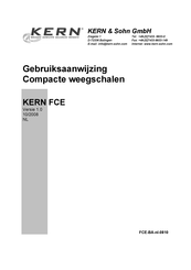 KERN and SOHN FCE 3K1 Gebruiksaanwijzing