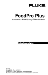 Fluke FoodPro Plus Gebruiksaanwijzing