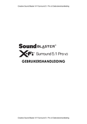 Creative Sound Blaster X-Fi Surround 5.1 Pro v3 Gebruikershandleiding