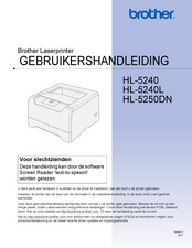 Brother HL-5240 Gebruikershandleiding