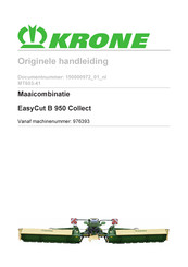 Krone EasyCut B 950 Collect Originele Handleiding