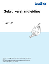 Brother HAK 100 Gebruikershandleiding