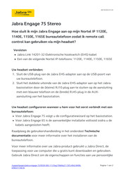 Jabra Engage 75 Stereo Korte Instructie