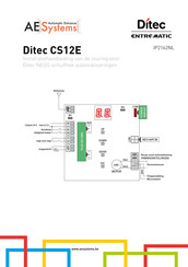 entrematic Ditec CS12E Installatiehandleiding