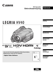 Canon LEGRIA HV40 Gebruiksaanwijzing