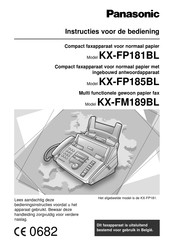 Panasonic KX-FM189BL Instructies Voor Gebruik