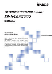 Iiyama G-Master GB3466WQSU Gebruikershandleiding