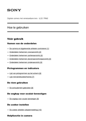 Sony ILCE-7RM2 Gebruikershandleiding