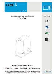 CAME SDN10 Handleiding Voor Installatie, Gebruik En Onderhoud