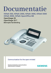 Siemens HiPath 2000 Beknopte Handleiding