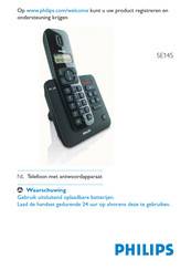 Philips SE140 Gebruiksaanwijzing