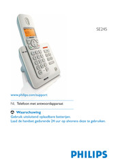 Philips SE 245 Gebruiksaanwijzing