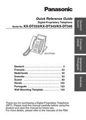 Panasonic KX-DT333 Korte Handleiding