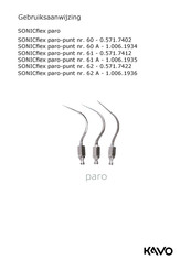 KaVo SONICflex paro Series Gebruiksaanwijzing