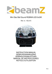 Zbeamz Mini Star Ball Sound RGBWA LED 6x3W Gebruiksaanwijzing