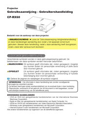 Hitachi CP-RX60 Gebruiksaanwijzing