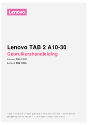 Lenovo TB2-X30F Gebruikershandleiding