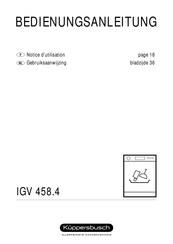 Kuppersbusch IGV 458.4 Gebruiksaanwijzing