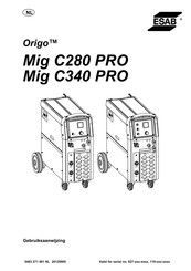 ESAB Origo Mig C280 PRO Gebruiksaanwijzing